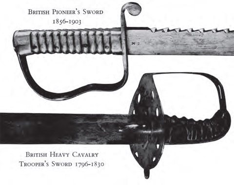 British Pioneer's Sword 1856-1903 and British Heavy Cavalry Trooper's Sword 1796-1830